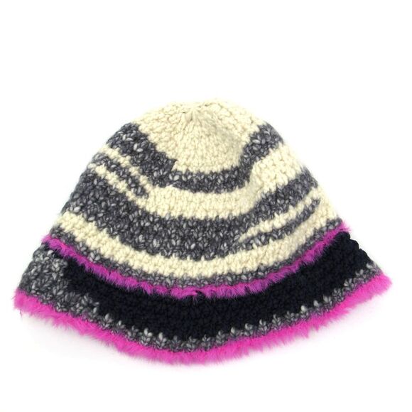 Stella McCartney Multicolor Knit Bucket Hat Beanie in Beige/Gray/Pink main image 4